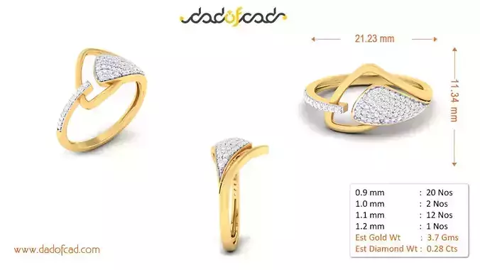 Elegant Wedding Gold Diamond Ring