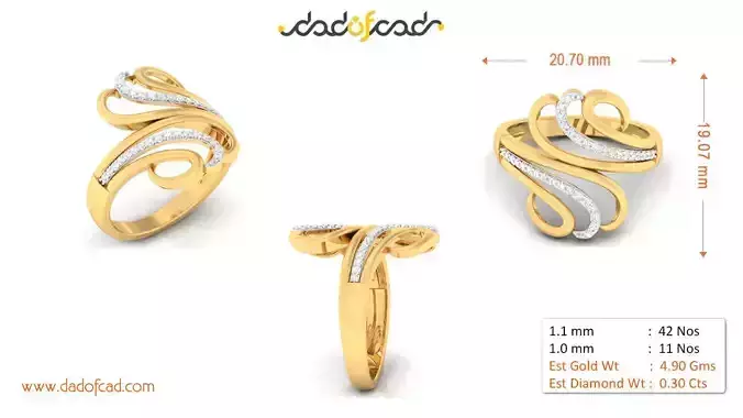 Elegant Energy Yellow Gold Diamond Ring