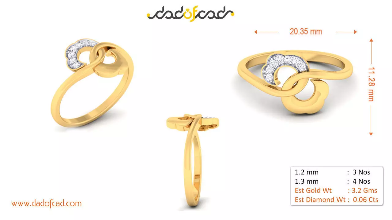 Elegant Gold Ring with Natural Pearl 3D print model