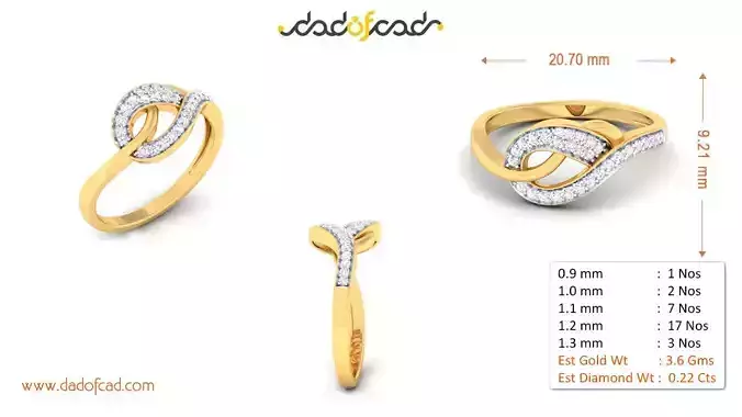 Ignited Diamond Flame Ring 3D print model