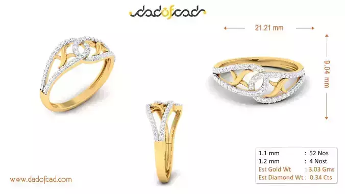 Elegant Interwoven Diamond Ring