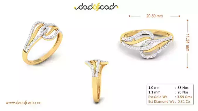 Ocean Wave Diamond Ring