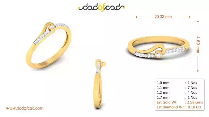 Yellow Gold Leaf Design Diamond Ring for Women
