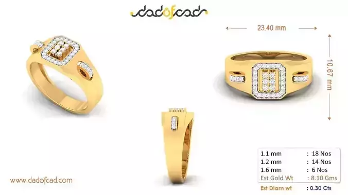Elegant Staple Diamond Ring for Men