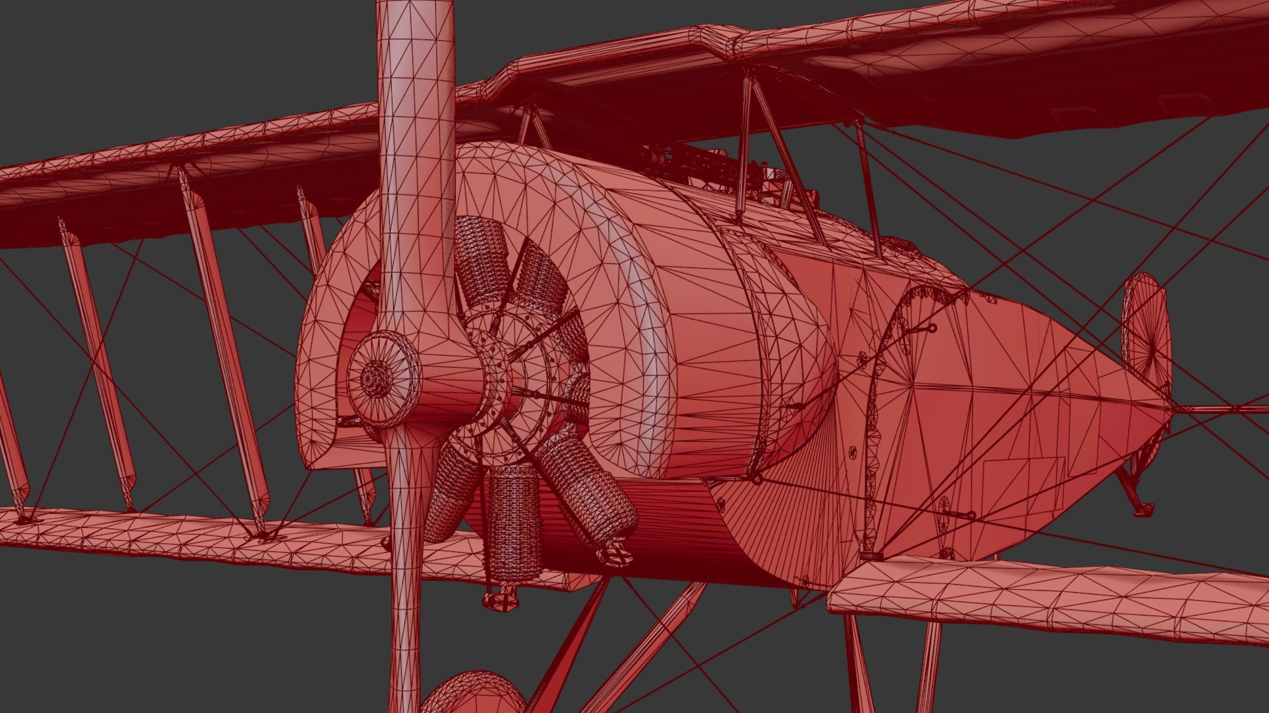 Fokker D2 plane Low-poly 3D model_35
