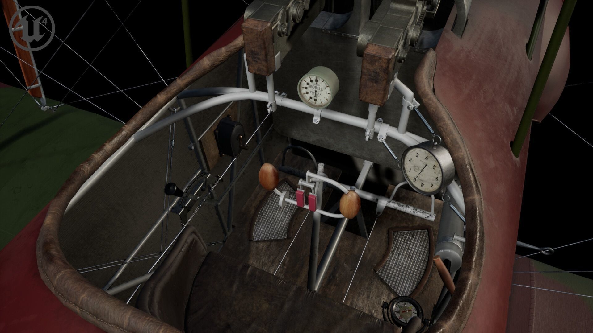 Fokker D2 plane Low-poly 3D model_9