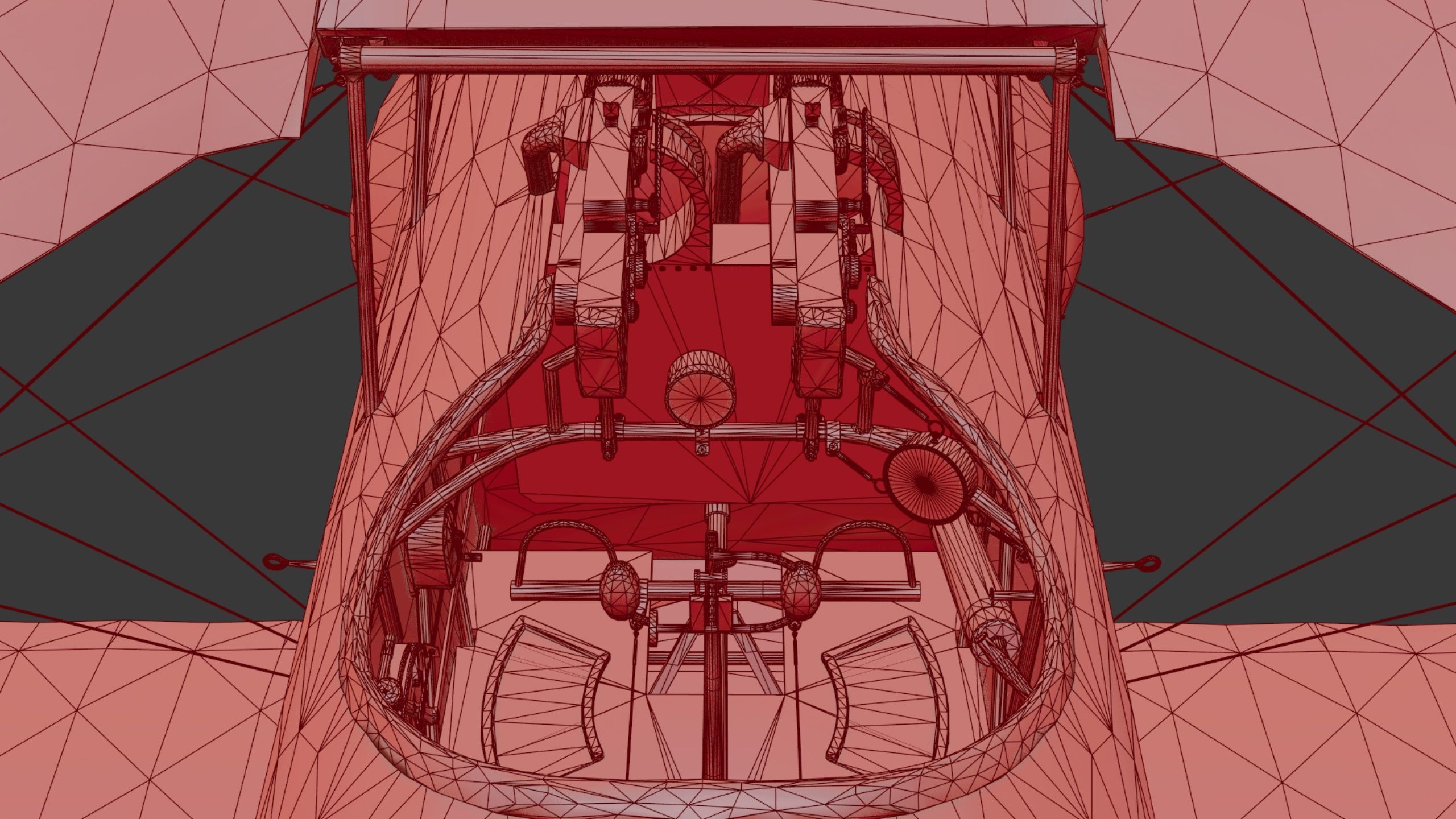 Fokker D2 plane Low-poly 3D model_37