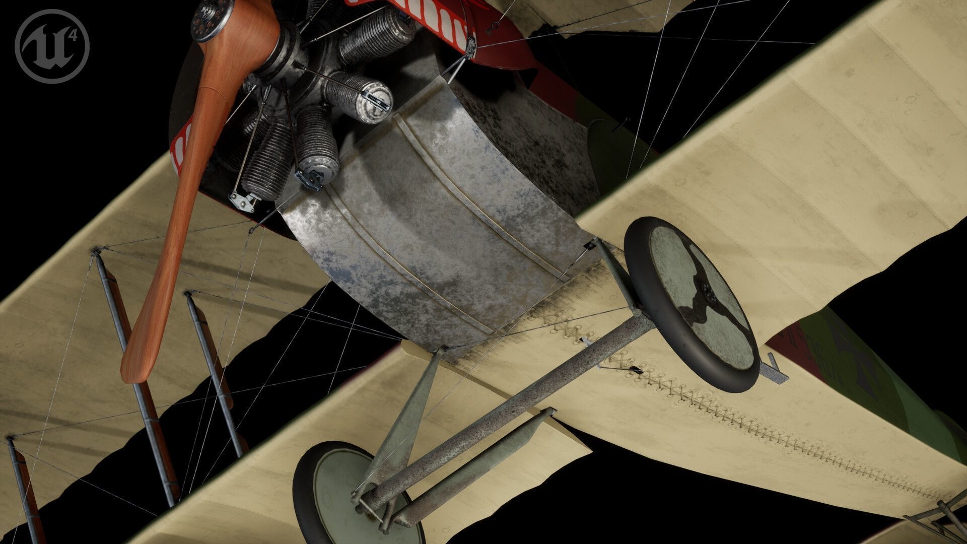Fokker D2 plane Low-poly 3D model_8