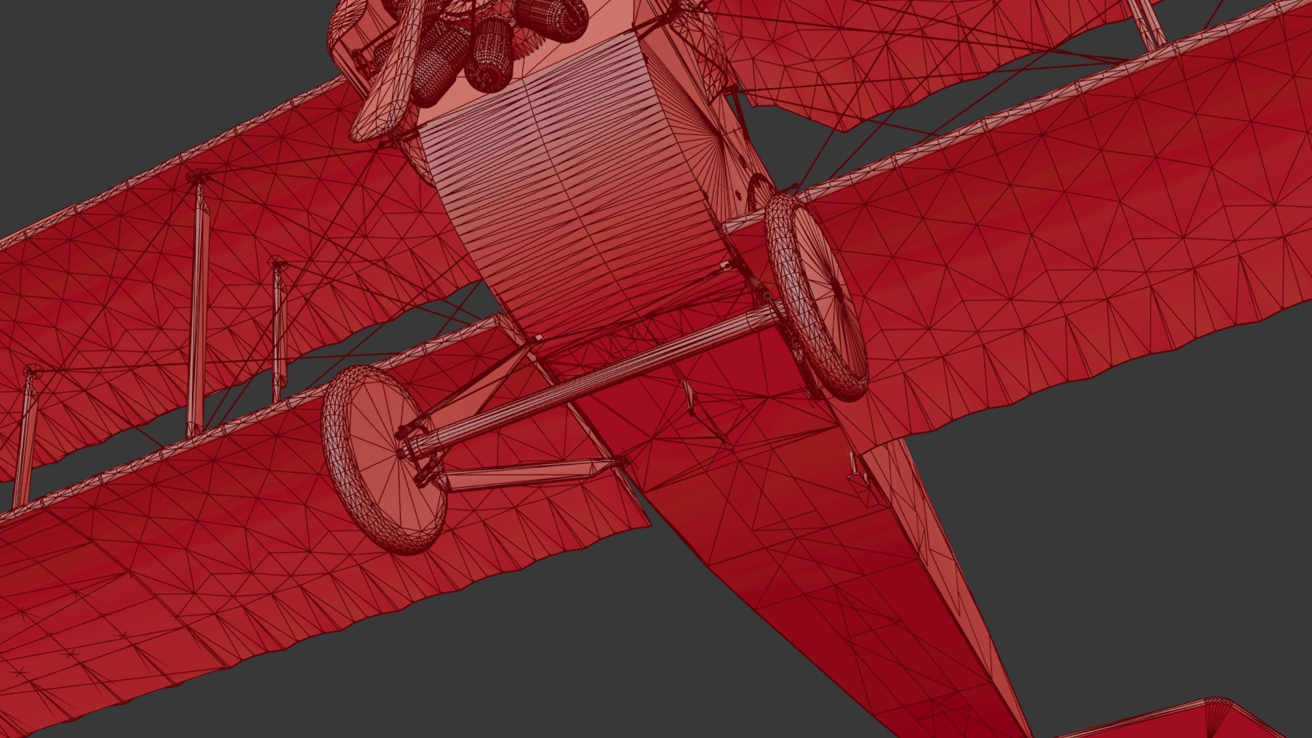 Fokker D2 plane Low-poly 3D model_36