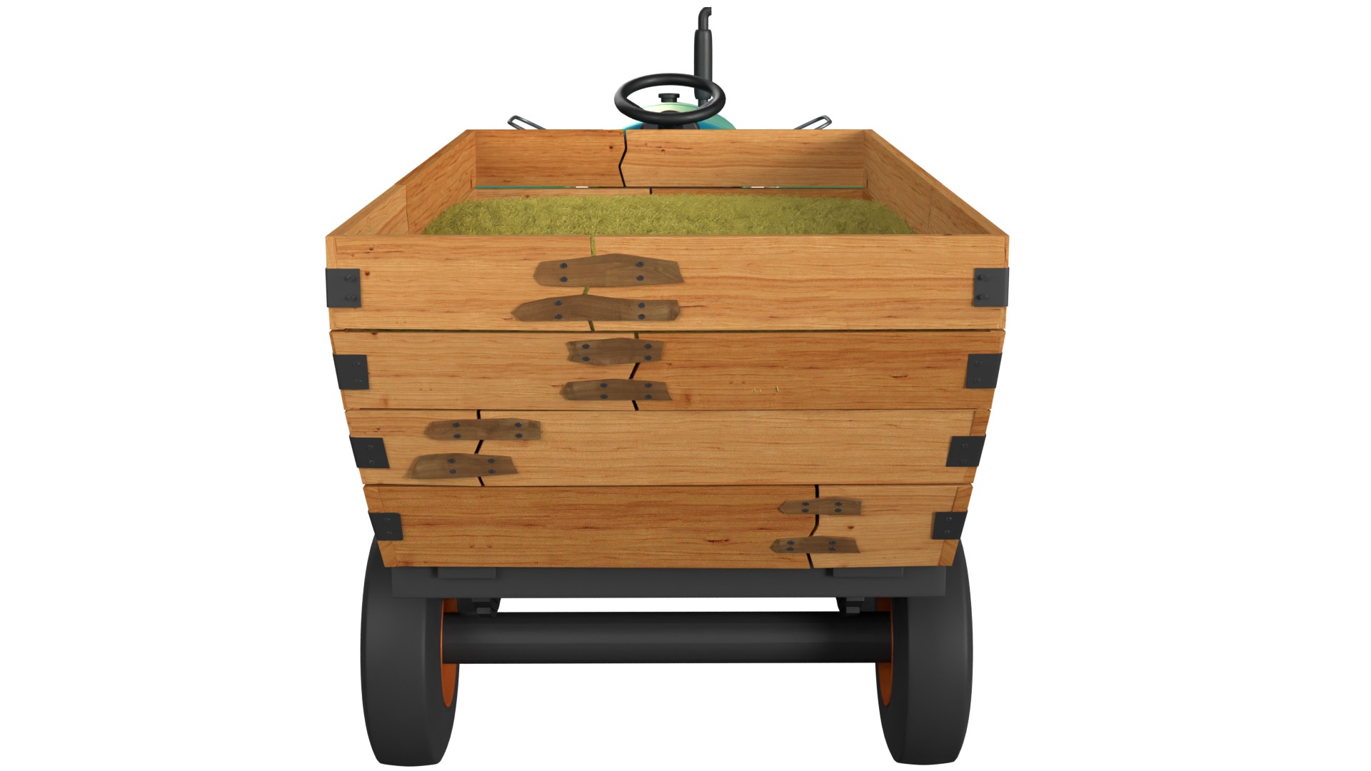 Tractor Trolley Low-poly 3D model_1