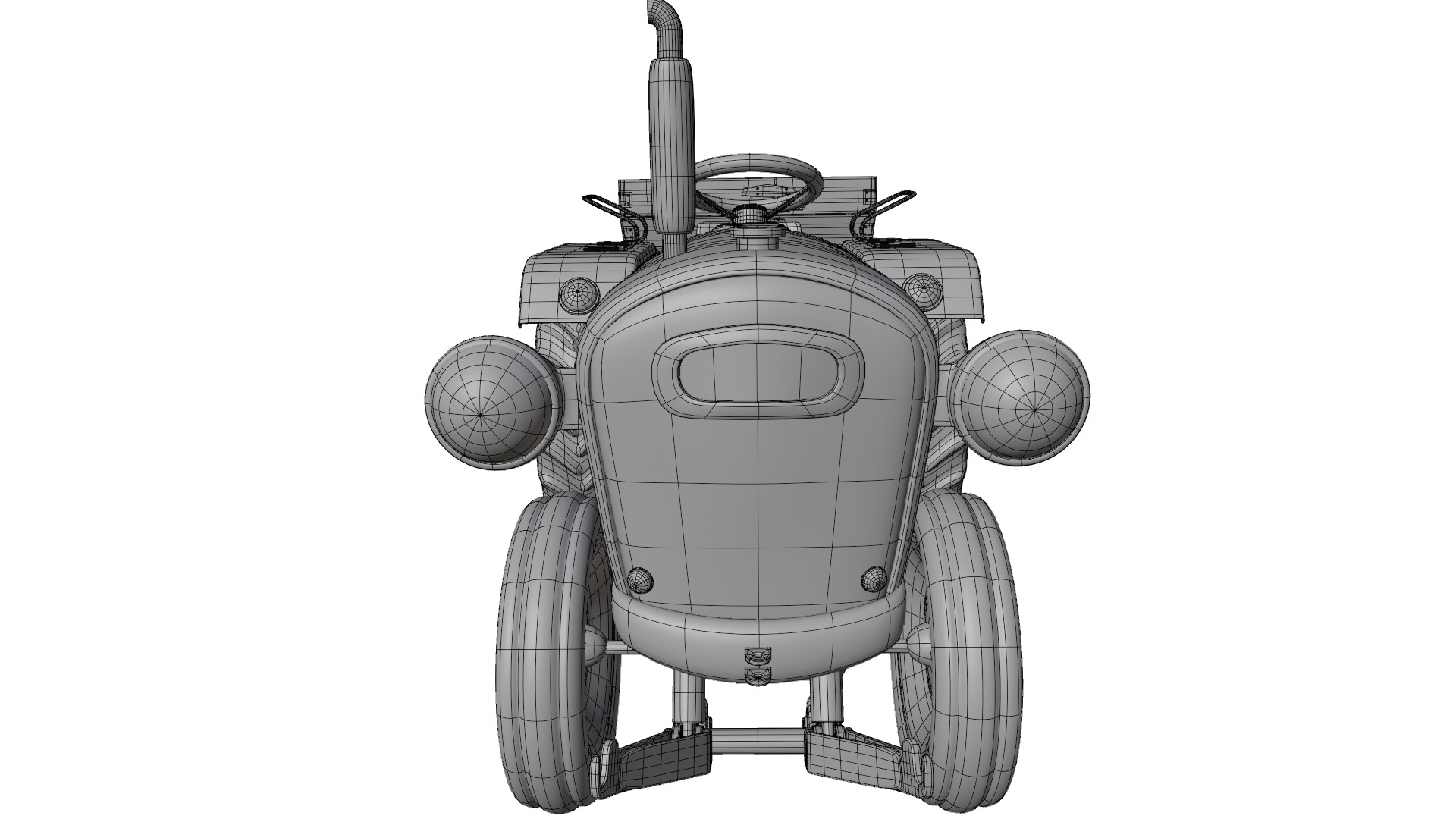 Tractor Trolley Low-poly 3D model_16