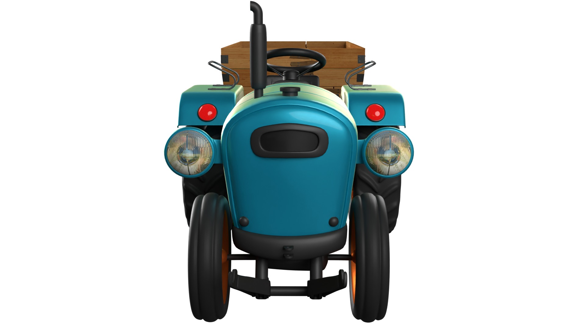 Tractor Trolley Low-poly 3D model_6