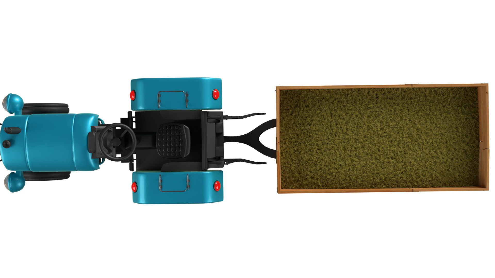 Tractor Trolley Low-poly 3D model_8