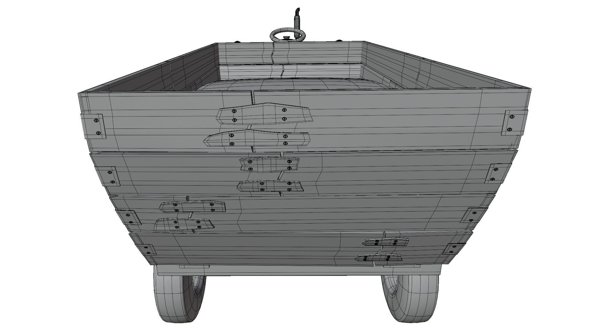 Tractor Trolley Low-poly 3D model_11