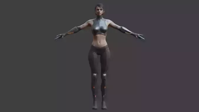 realistic human AAA videogame character Low-poly 3D model