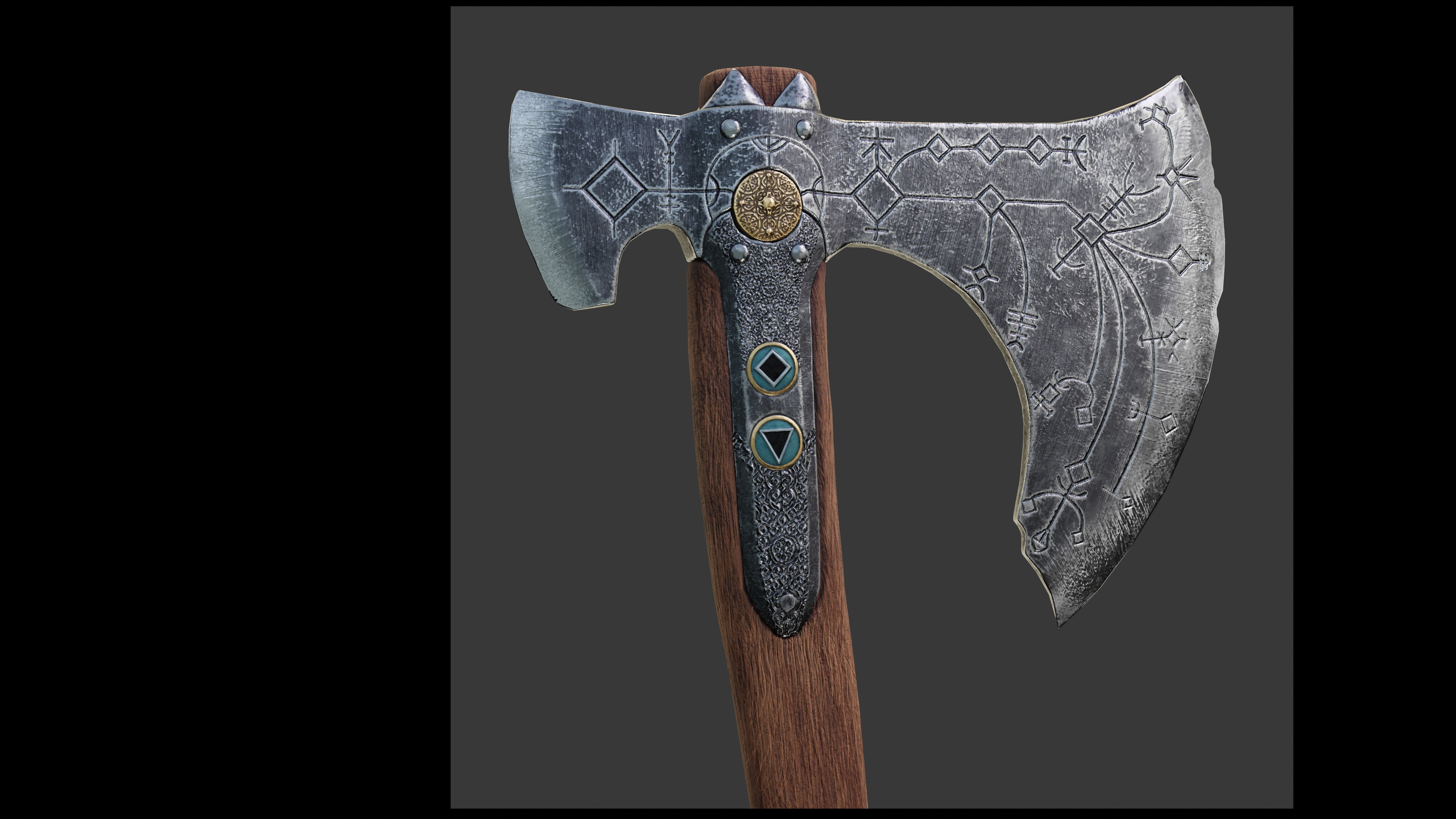 Axe Kratos Leviathan God of War Low-poly 3D model_1