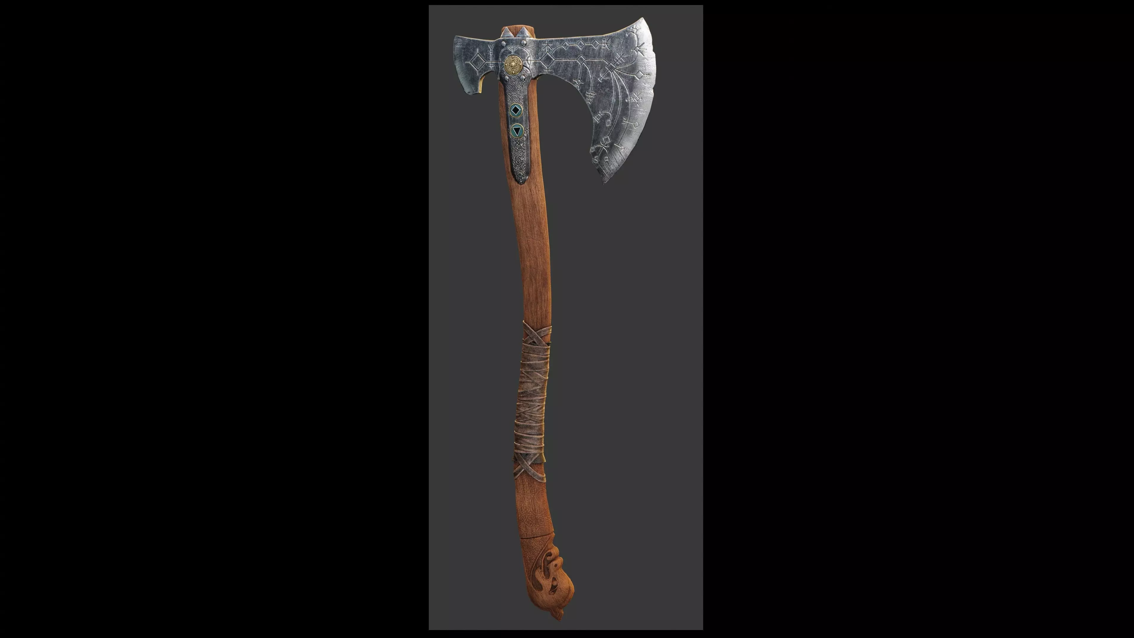 Axe Kratos Leviathan God of War Low-poly 3D model_0