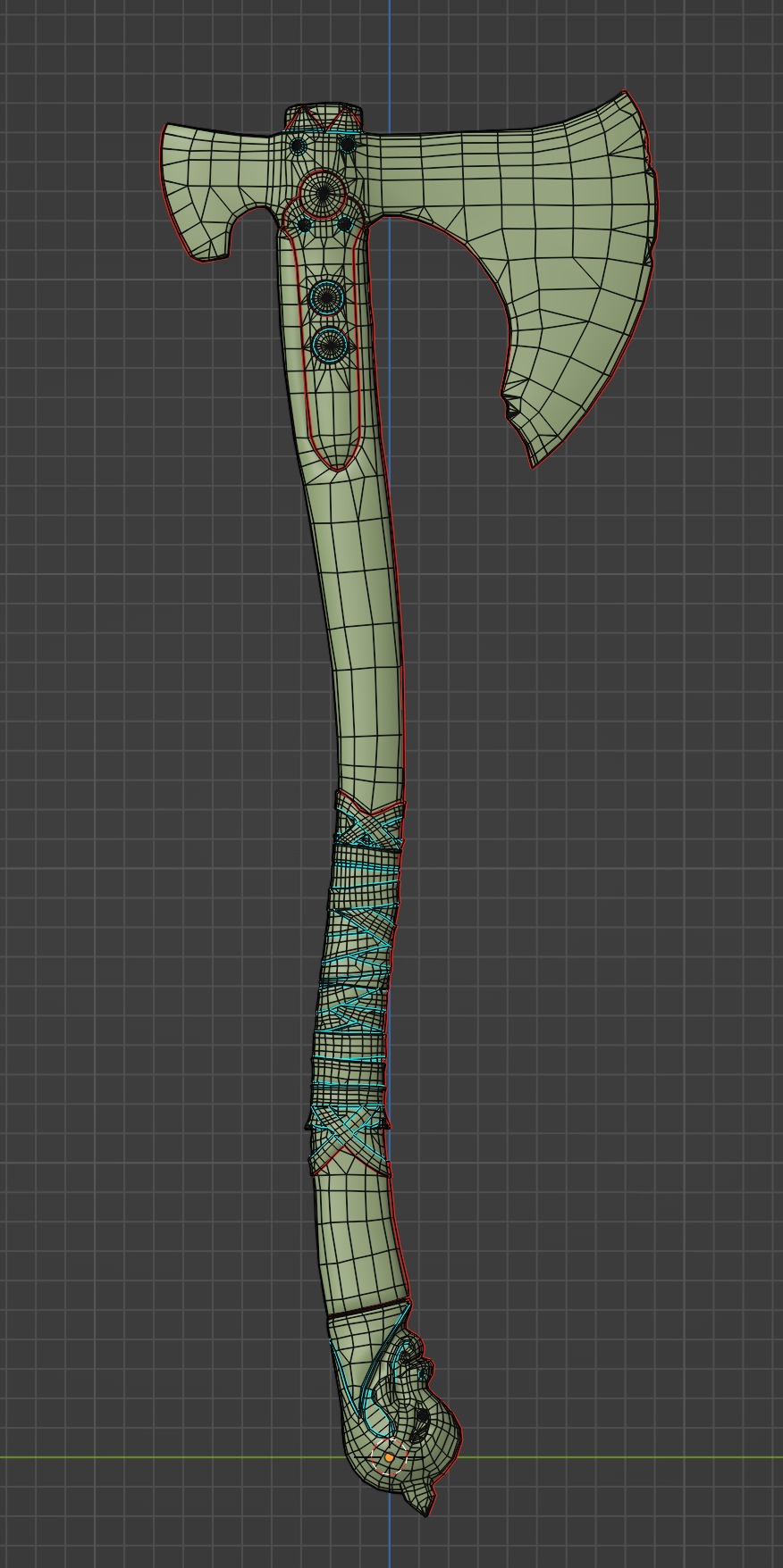 Axe Kratos Leviathan God of War Low-poly 3D model_4