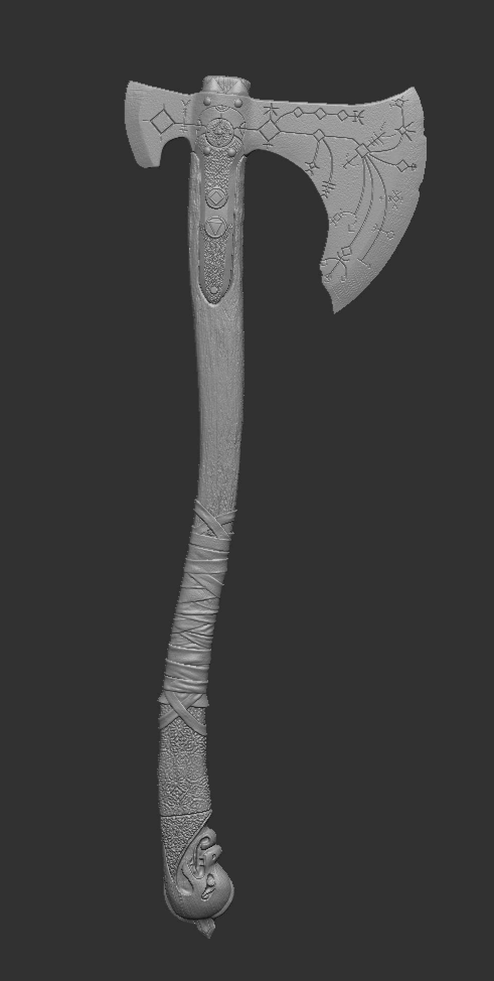 Axe Kratos Leviathan God of War Low-poly 3D model_5