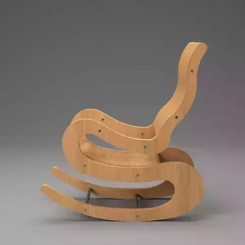 Parametric 3D Rocking Chair Model for SketchUp