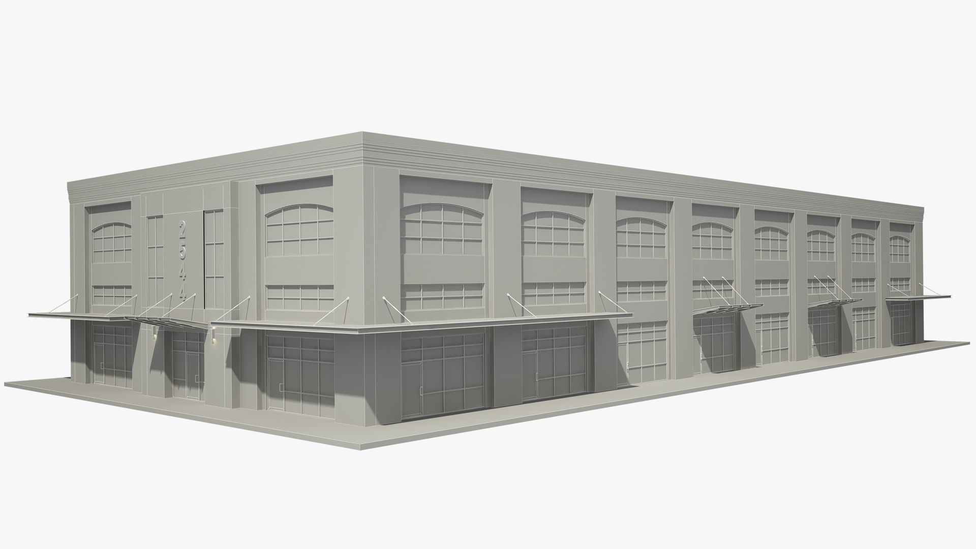 Retail Store Building 3D model_8