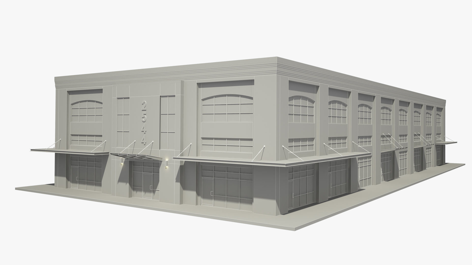 Retail Store Building 3D model_7