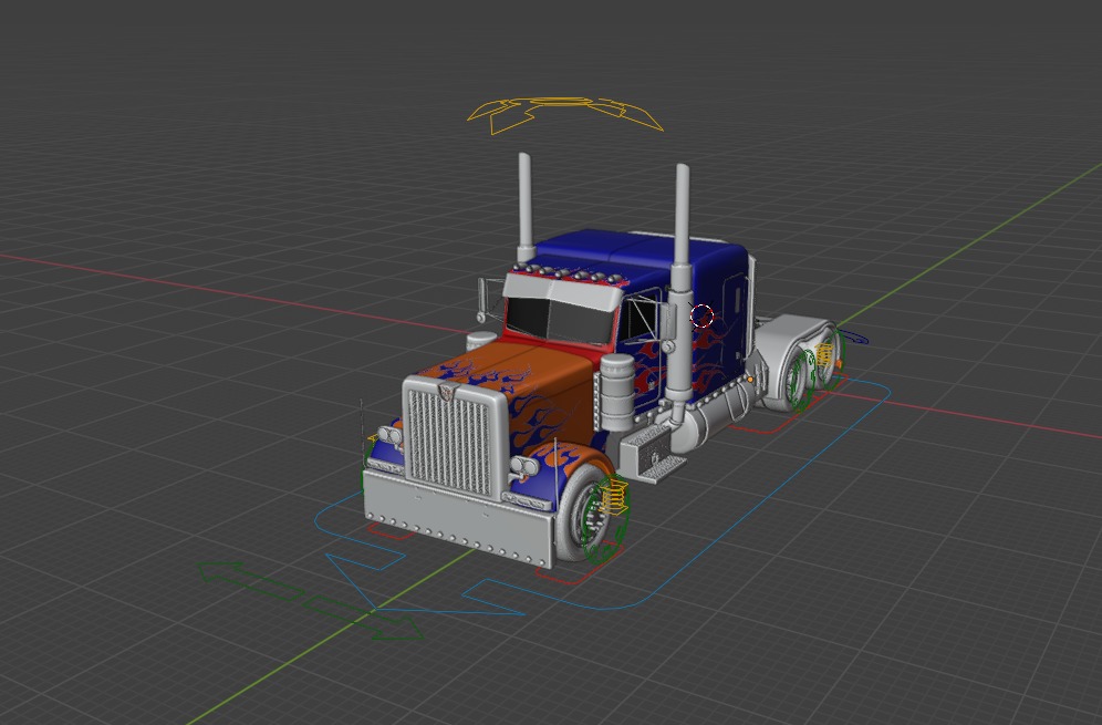 Optimus Prime Truck 1992 peterbilt 379 Transformers Movie 3D model_3