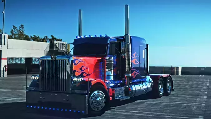 Optimus Prime Truck 1992 peterbilt 379 Transformers Movie 3D model