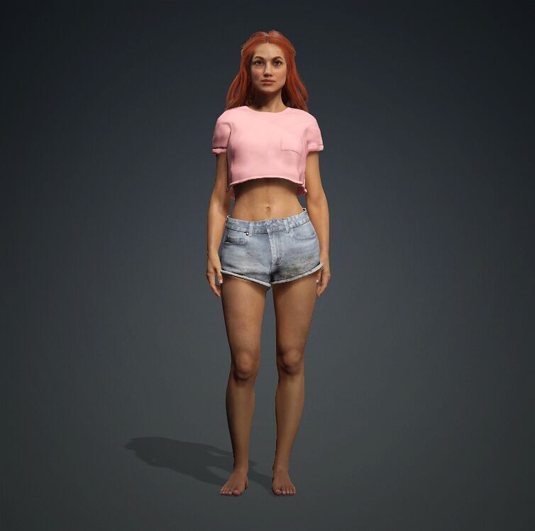Realistic Female 3D Model 3D model_4