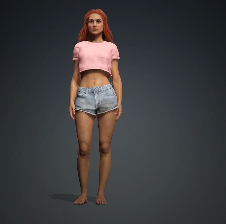 Realistic Female 3D Model 3D model_8