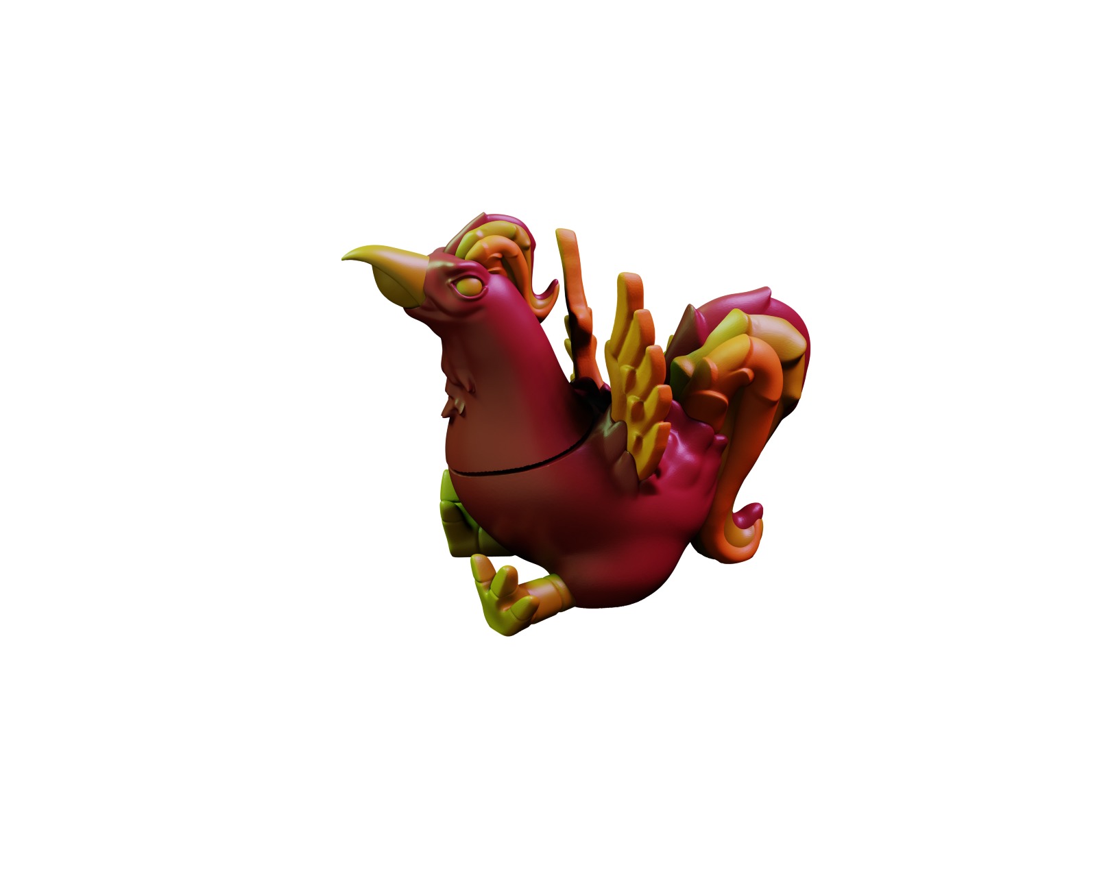 Phoenix Fidget 3D print model_3