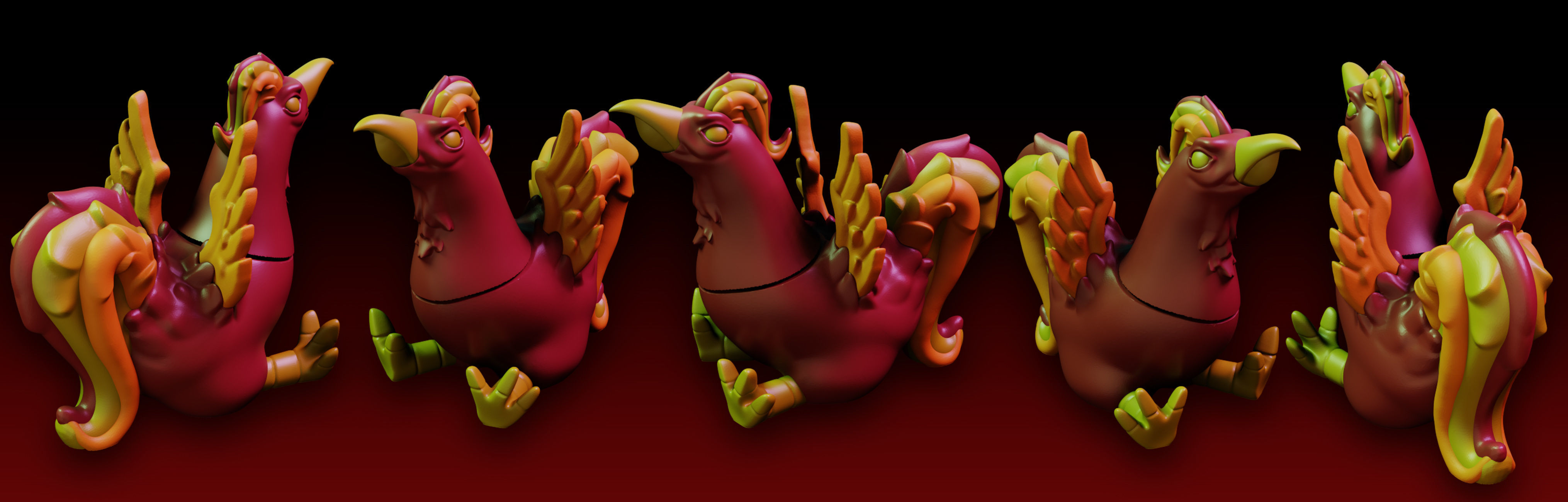 Phoenix Fidget 3D print model_1