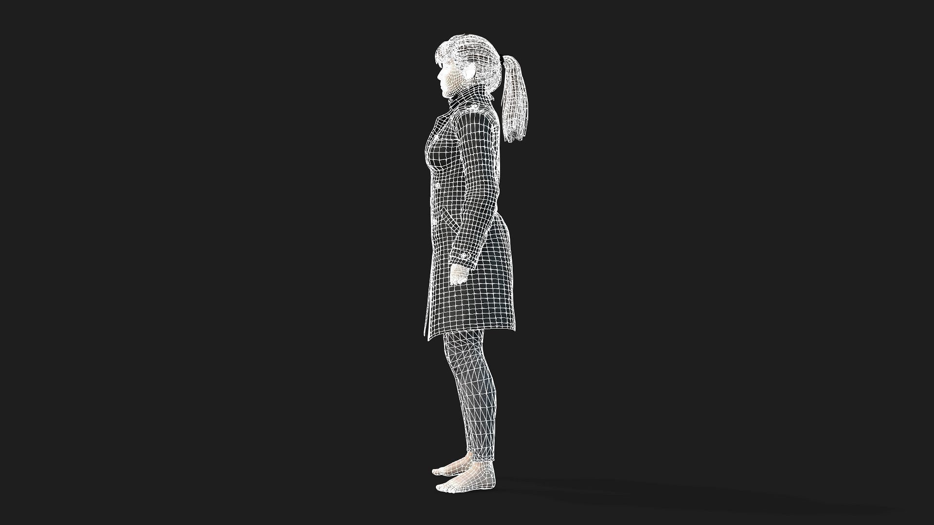Beautiful 3D Girl Character Model 3D model_16
