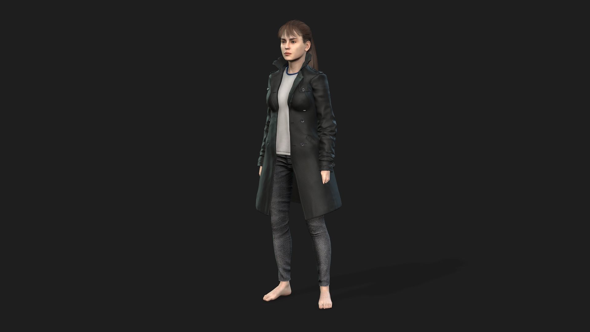 Beautiful 3D Girl Character Model 3D model_9