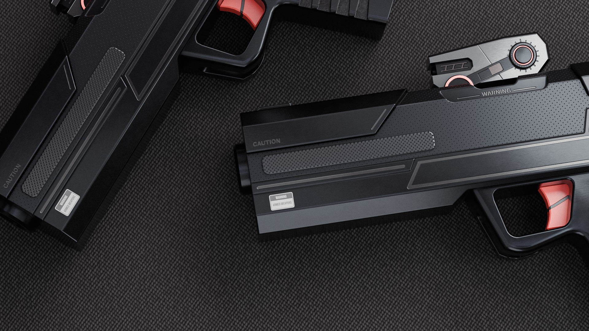 Scifi Gun or Pistol Concept for Game Low-poly 3D model_5