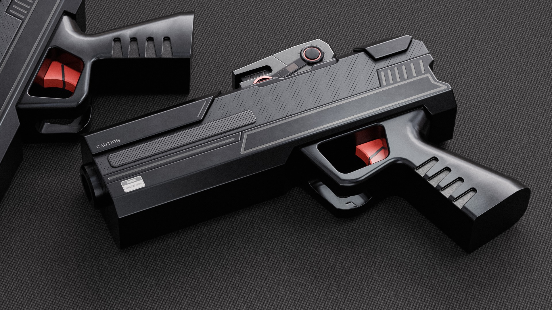 Scifi Gun or Pistol Concept for Game Low-poly 3D model_7