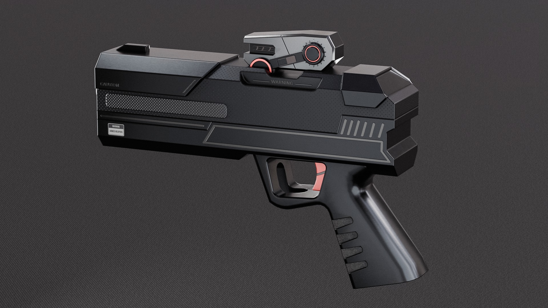 Scifi Gun or Pistol Concept for Game Low-poly 3D model_8
