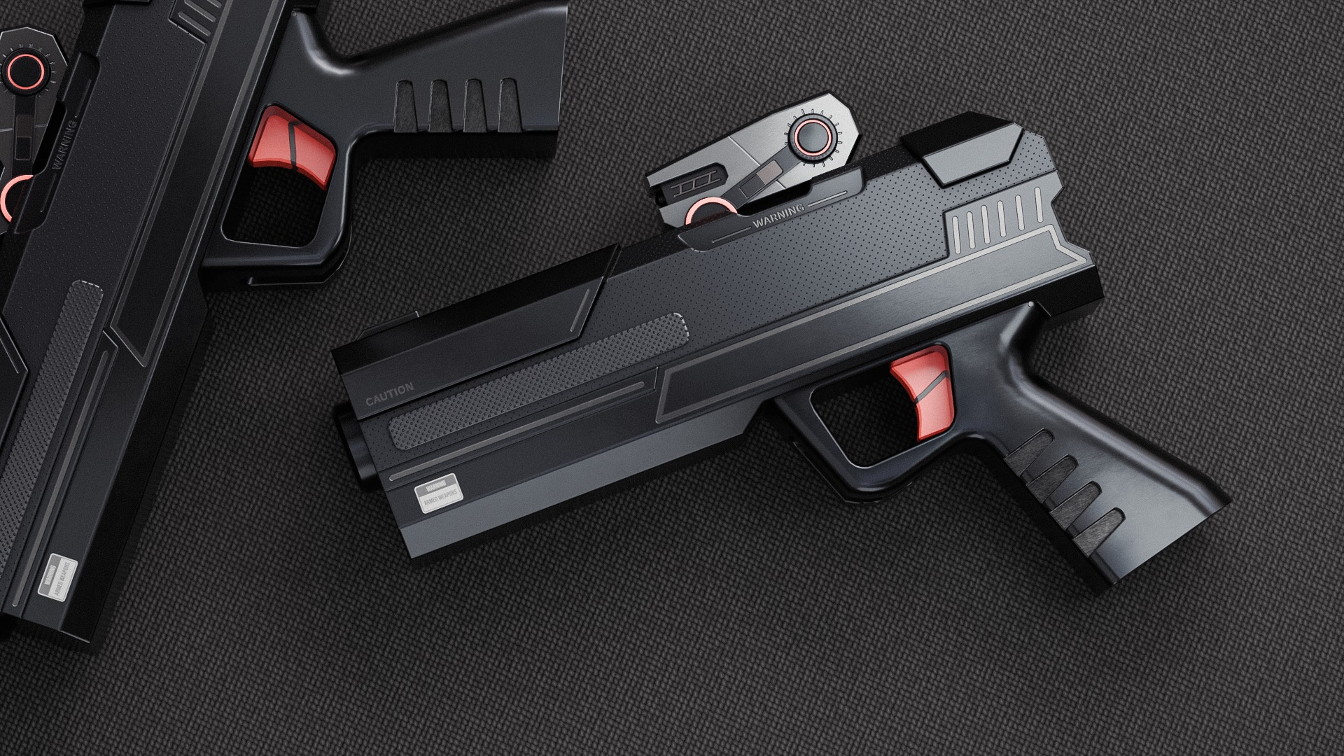 Scifi Gun or Pistol Concept for Game Low-poly 3D model_9