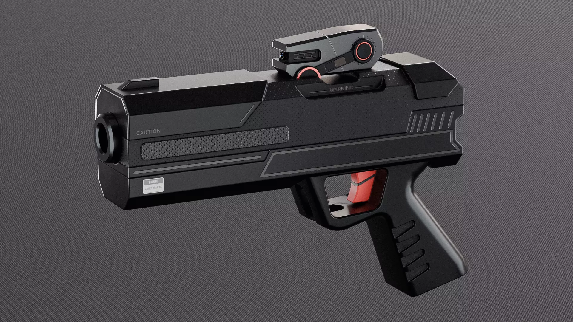 Scifi Gun or Pistol Concept for Game Low-poly 3D model_0