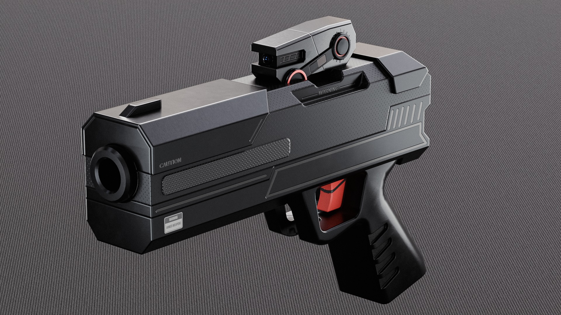 Scifi Gun or Pistol Concept for Game Low-poly 3D model_10