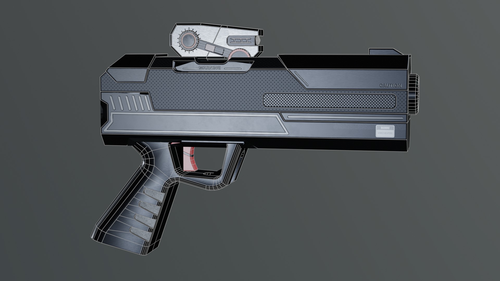 Scifi Gun or Pistol Concept for Game Low-poly 3D model_15