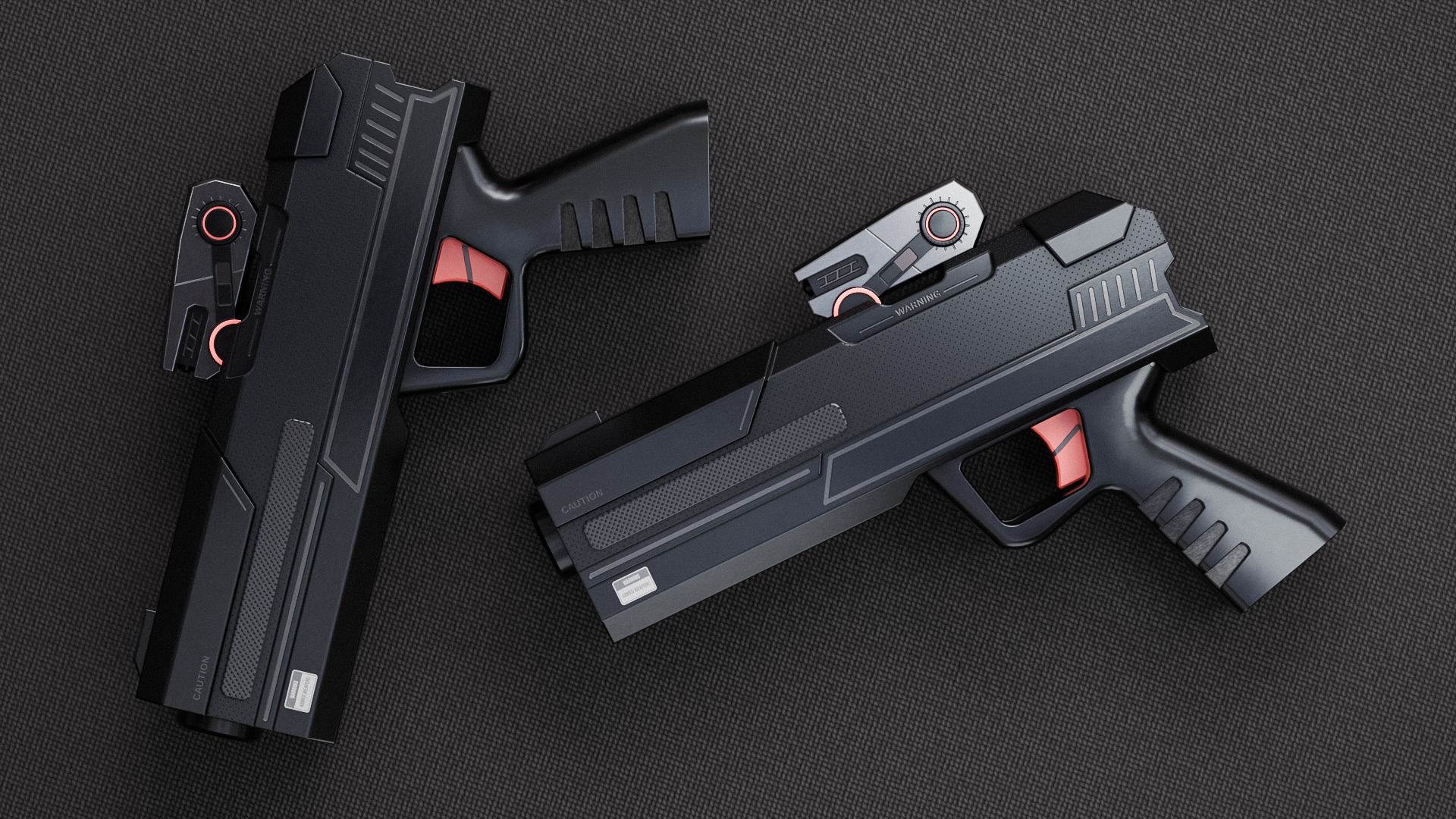 Scifi Gun or Pistol Concept for Game Low-poly 3D model_3
