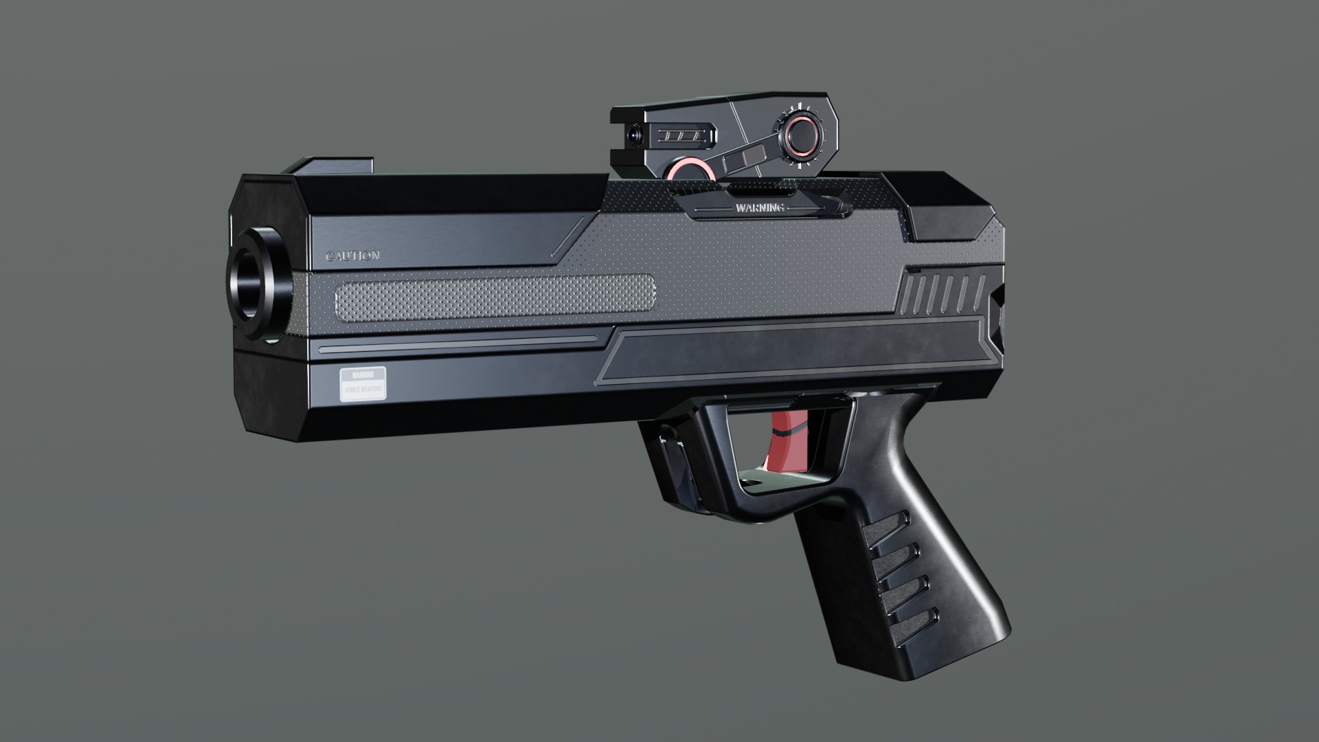 Scifi Gun or Pistol Concept for Game Low-poly 3D model_12