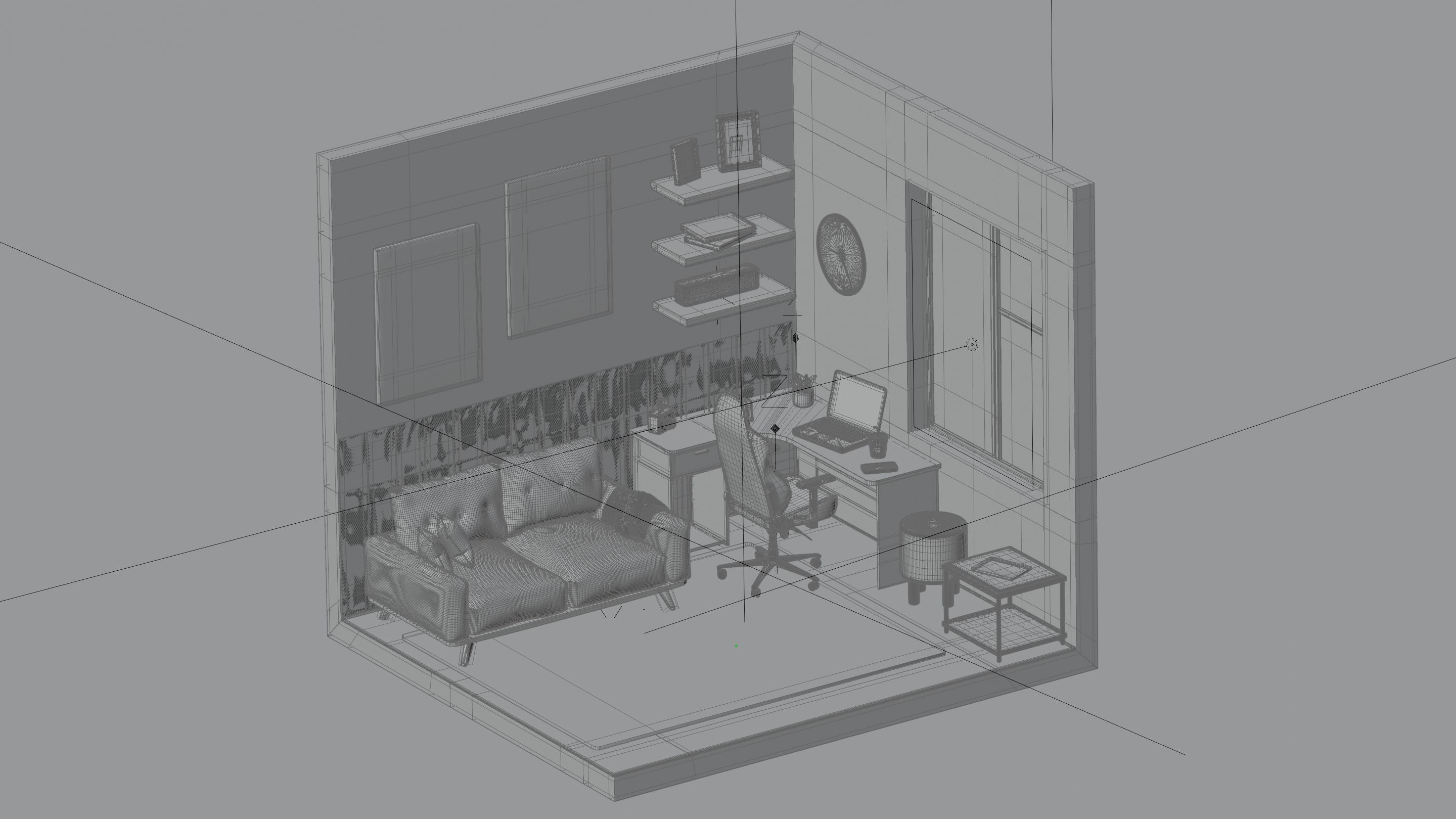 Room isometric 3D model_5