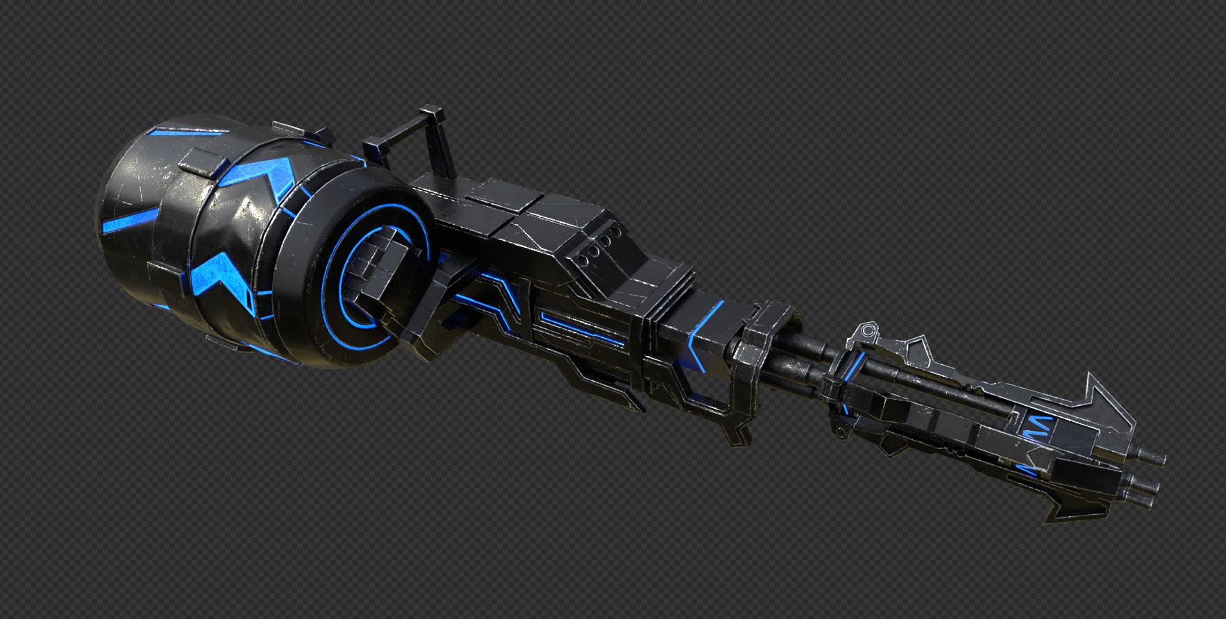 Black Rock Shooter Rock Cannon Rock Gatling Low-poly 3D model_5