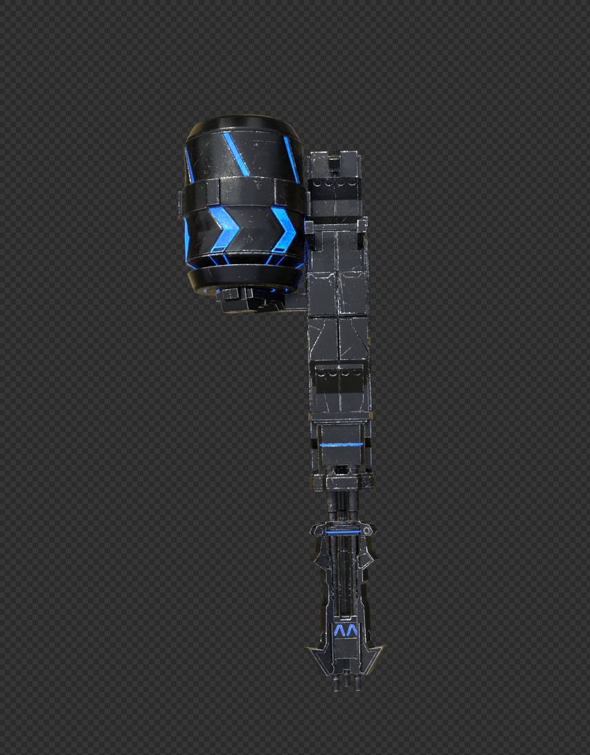 Black Rock Shooter Rock Cannon Rock Gatling Low-poly 3D model_4