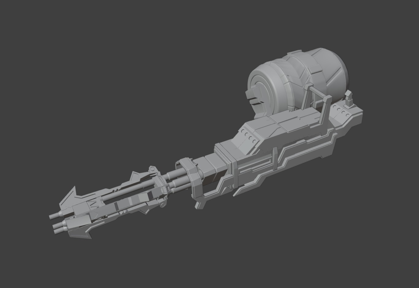Black Rock Shooter Rock Cannon Rock Gatling Low-poly 3D model_2