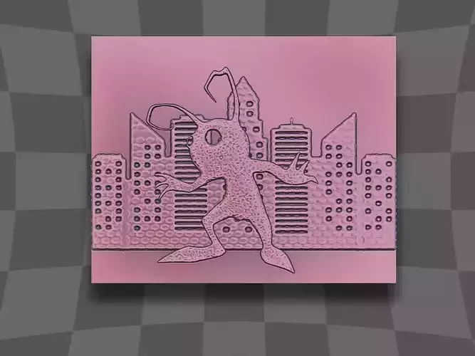Alien in city for CNC and printing
