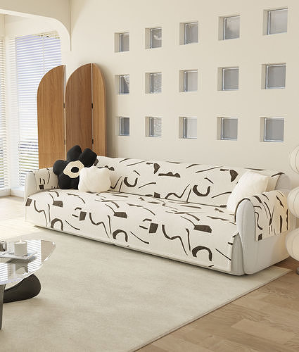 Pixels and Flowers living room interior scene 3D model 2