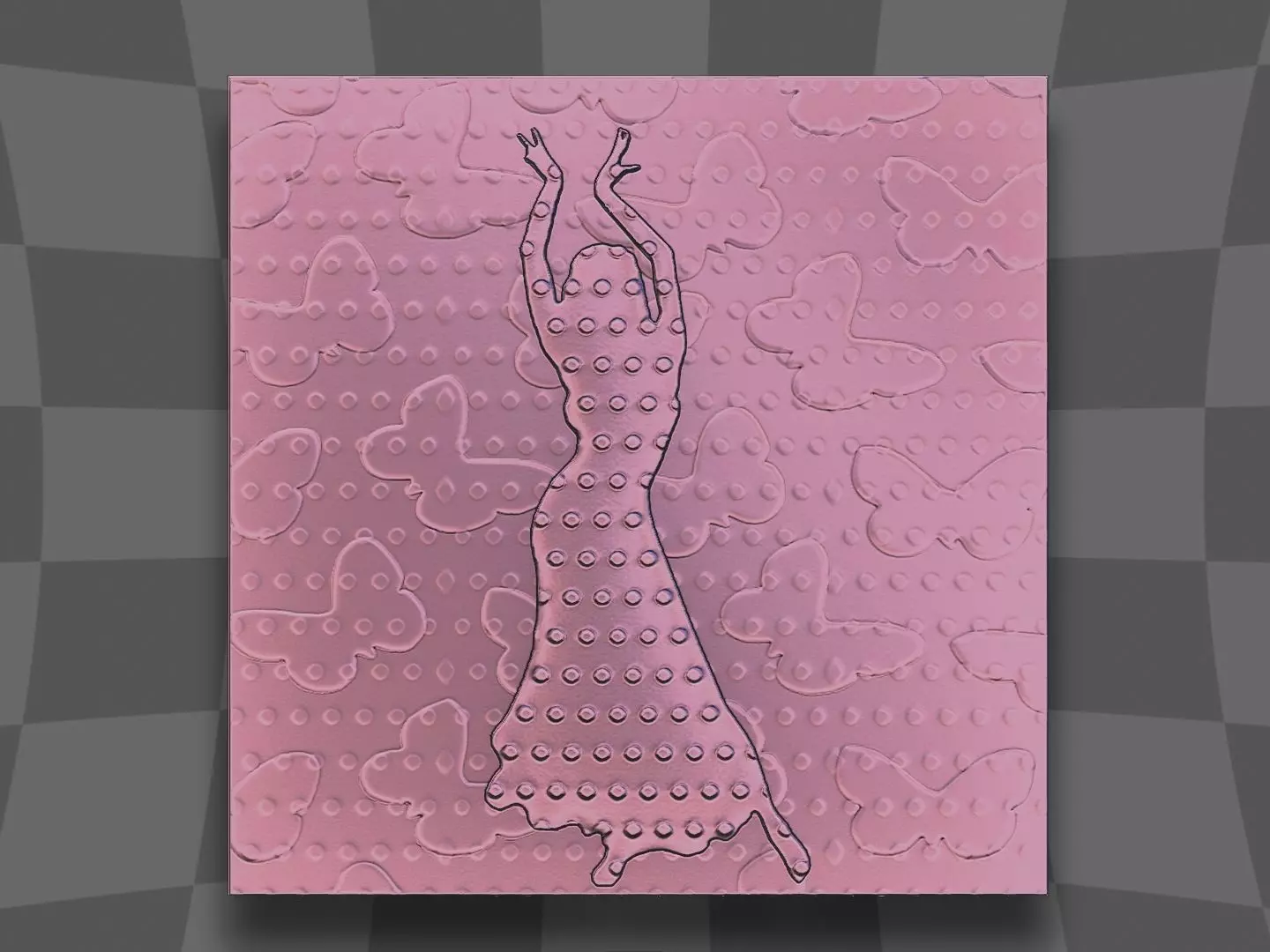 Girl dance with butterflies for printing 3D print model